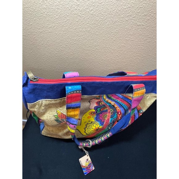 Laurel Burch Rose with Bird Woman Tote Bag Vibrant Colors - Picture 5 of 12